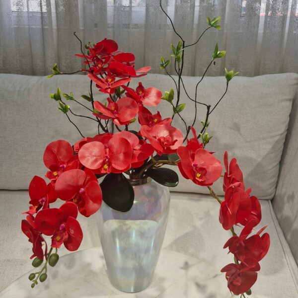 شاخه ارکیده لمسی ۹ گل (ژله ای)