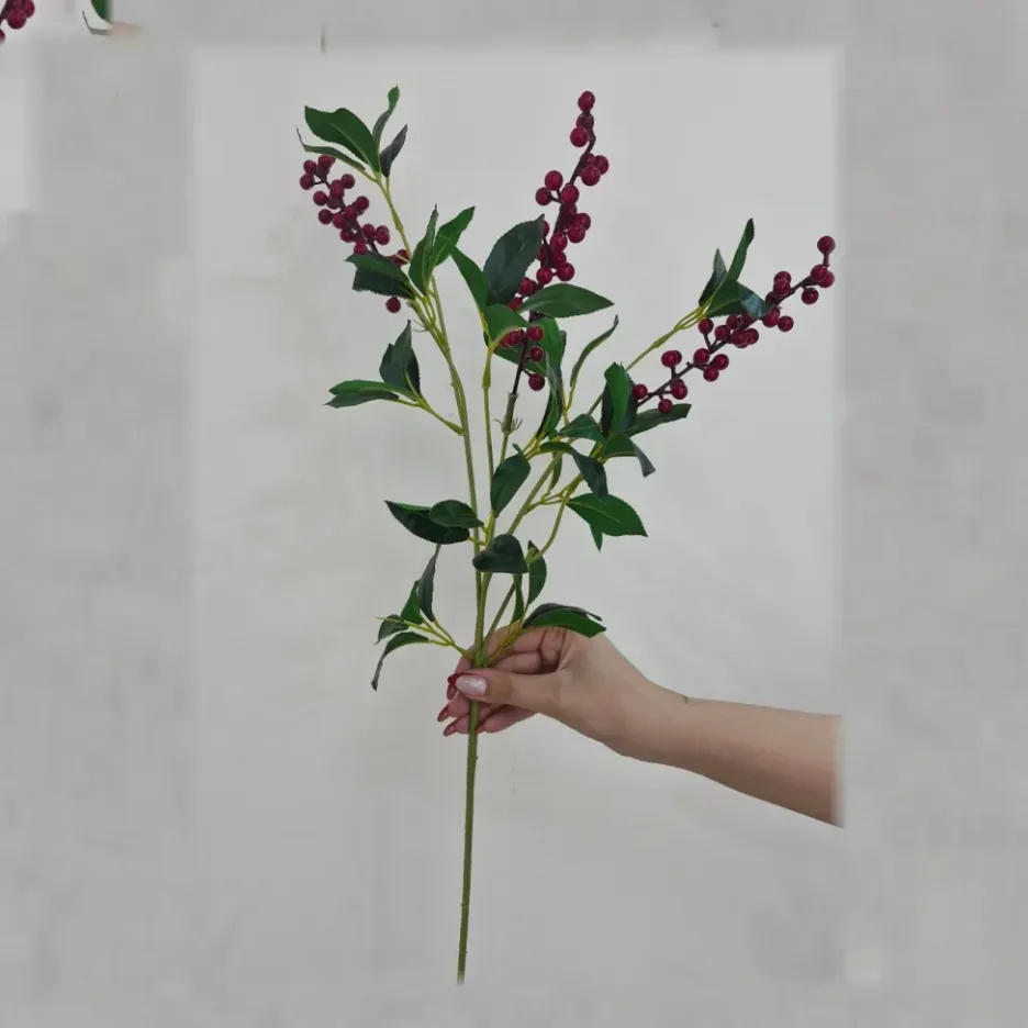 شاخه زالزالک مصنوعی برگدار لمسی - Image 3