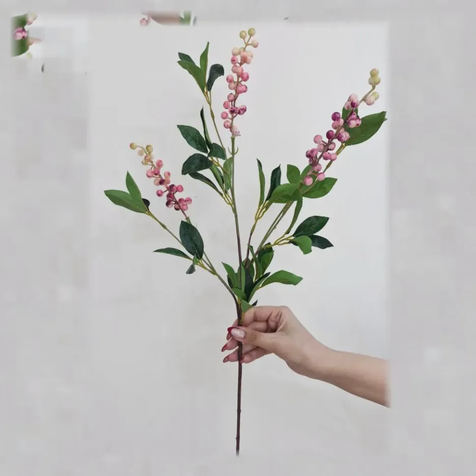 شاخه زالزالک مصنوعی برگدار لمسی - Image 4