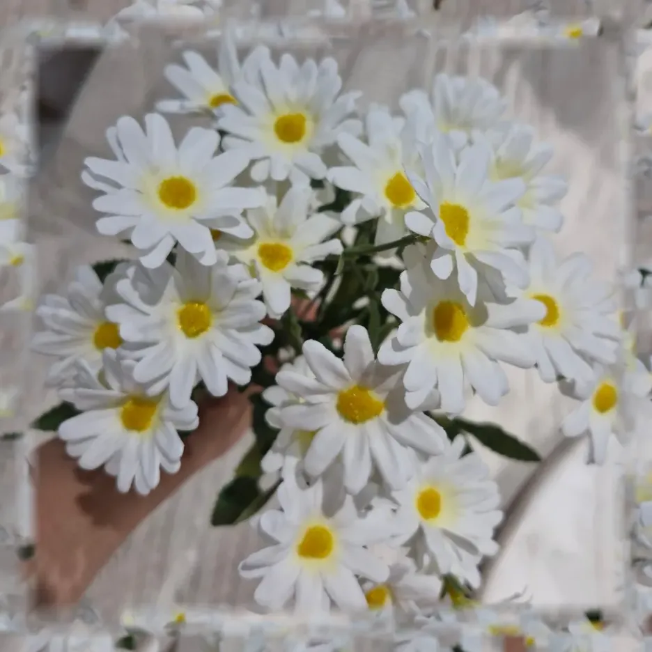 بوته گل مصنوعی بابونه پارچهای(27 گل) - Image 4